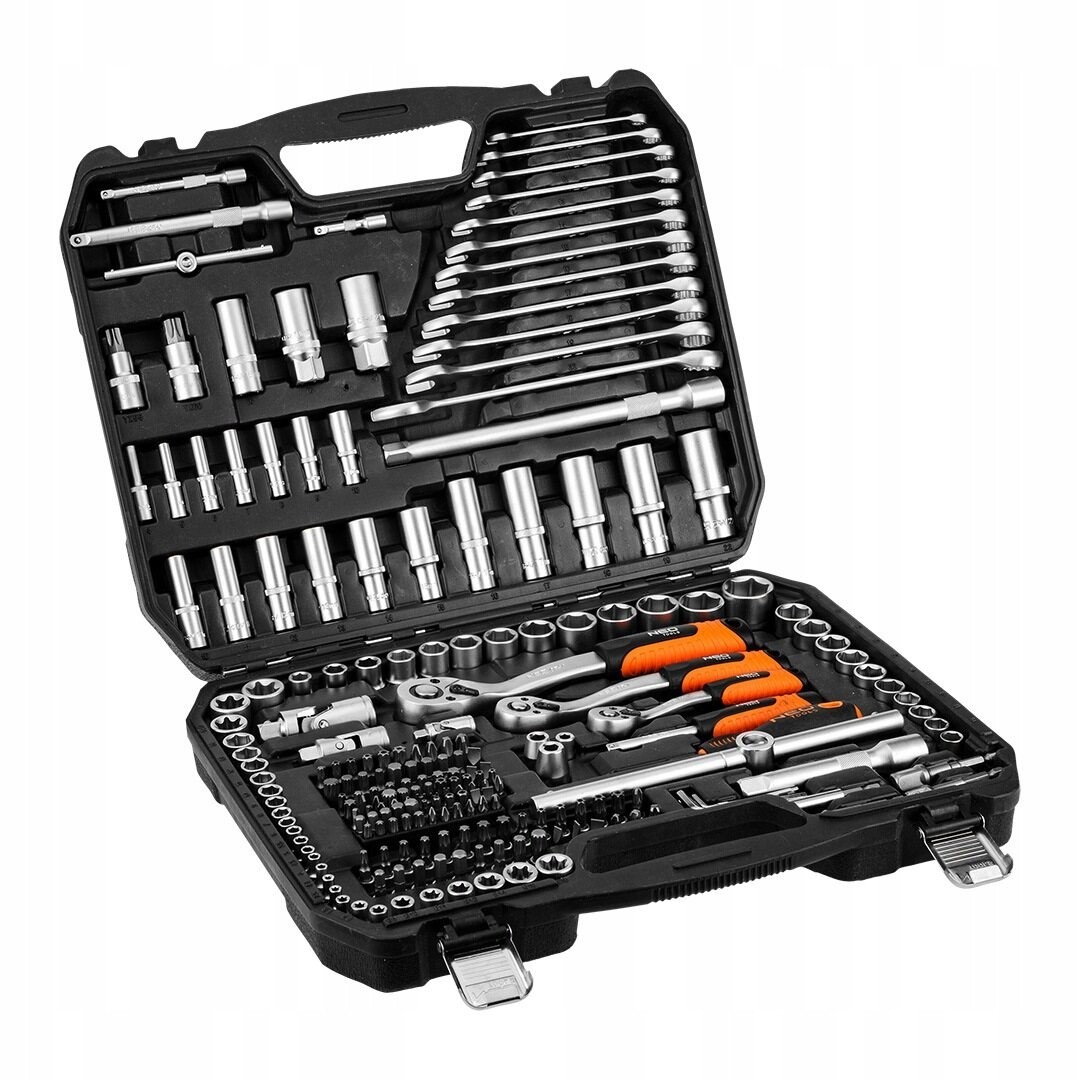 Sada nástrčných kľúčov NEO TOOLS 220 dielov v kufri 1/2", 3/8", 1/4"